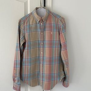 POLO by Ralph Lauren women’s pink/ multi color flannel shirt. Size small.